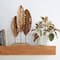 Brown Teak Wood Natural Leaves Sculpture, 23" x 12" x 5"